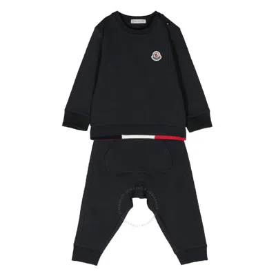 MONCLER MONCLER BOYS LOGO-PATCH COTTON TRACKSUIT SET