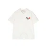 Moncler Boys Logo-patch Polo Cotton Shirt In Beige