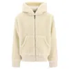 Moncler Boys Logo Patch Zip-up Jacket In White