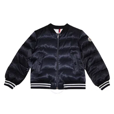 Moncler Boys Logo-print Long Sleeve Jacket In Black