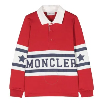 Moncler Kids'  Boys Logo-print Polo Shirt In Red