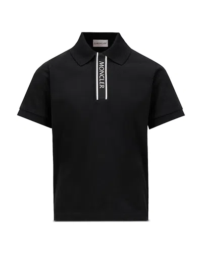 Moncler Boys' Logo-trimmed Cotton Piquet Polo Shirt - Big Kid In Navy