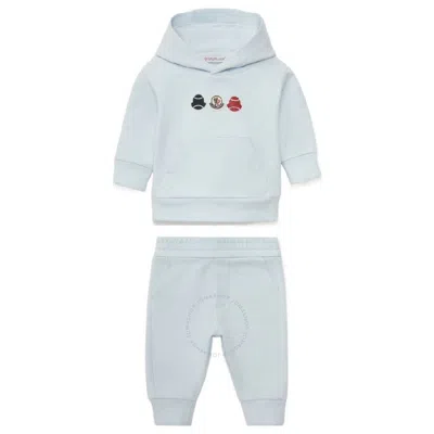Moncler Kids'  Boys Long Sleeve Hoodie Tracksuit Set In Blue