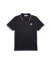 Moncler Boys' Maniche Ribbed Polo Shirt - Big Kid In Blue