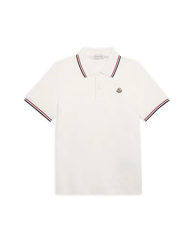 Moncler Boys' Maniche Ribbed Polo Shirt - Big Kid In Brown
