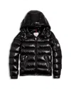 Moncler Black Bady Down Jacket For Girl With Logo In Multi