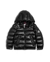 Moncler Black Bady Down Jacket For Girl With Logo In Black