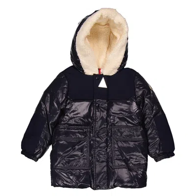 Moncler Boys Navy Comil Down Puffer Jacket In Blue