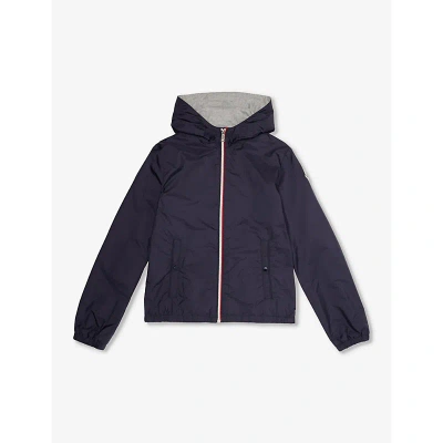 Moncler Boys Navy Kids Urville Brand-patch Shell Jacket 4-10 Years