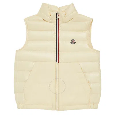 Moncler Boys Padded Down Gilet In Yellow
