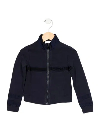 Pre-owned Moncler Babies' Boys' Padded Down Knit Jacket In Blue