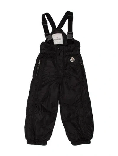 Pre-owned Moncler Babies' Boys' Puffer Snow Bib Overalls In Black