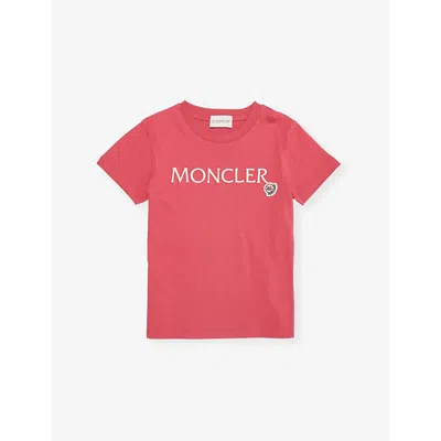 Moncler Boys Red Kids Brand-appliqué Cotton-jersey T-shirt 4-6 Years