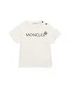 Moncler White T-shirt For Kids With Logo In Brown