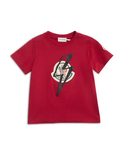Moncler Boys' Short Sleeved Cotton Graphic Tee - Little Kid In Red