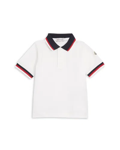 Moncler Boys' Short Sleeved Polo - Little Kid, Big Kid In White