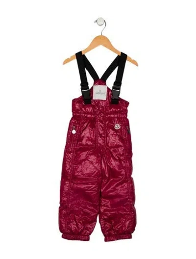 Pre-owned Moncler Babies' Boys' Solid Nylon Overalls In Burgundy