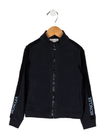 Pre-owned Moncler Babies' Boys' Solid Zip Up Sweater In Blue