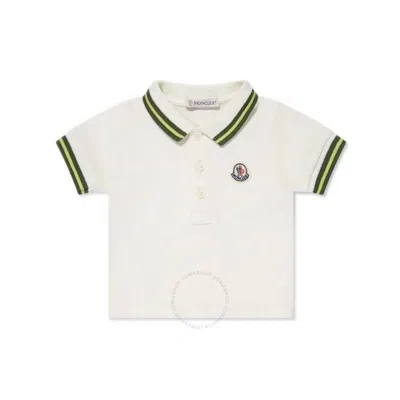 Moncler Boys Striped-edge Polo Shirt In Green