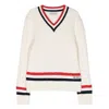 Moncler Boys V-neck Cable-knit Jumper In Beige
