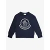 Moncler Boys Vy Kids Brand-print Cotton Sweatshirt In Navy