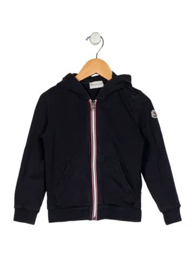 Pre-owned Moncler Babies' Boys' Zip Up Hooded Sweatshirt In Blue