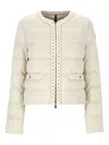 Moncler Braid-trimmed Quilted Jacket In Neutral