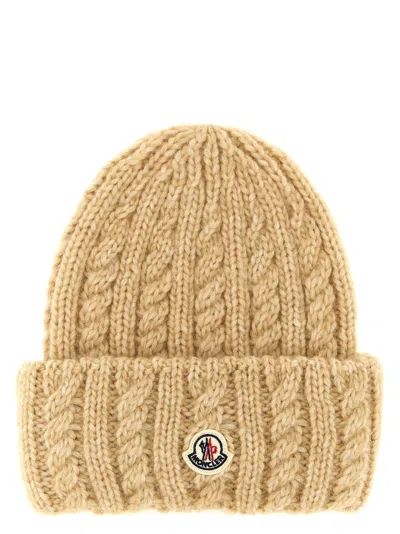 Moncler Braided Beanie In Neutral