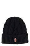 Moncler Grenoble Logo Patch Knitted Beanie In Blue