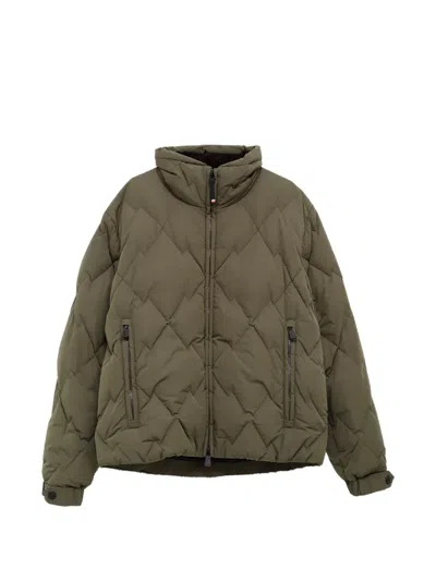 Moncler Bramans Quilted High-neck Down Jacket In Animal Print