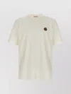 Moncler Cotton Jersey T-shirt With Contrasting Logo Patch In Multi