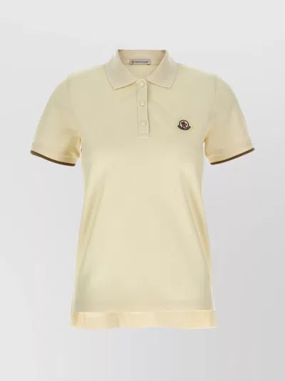 Moncler Brand Logo Polo Shirt In White
