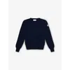 Moncler Brand-patch Crew-neck Cotton Jumper 4-10 In Blue