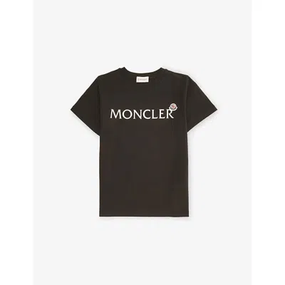 Moncler Kids' Branded Short-sleeved Cotton-jersey T-shirt 4-14 Years Black