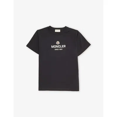 Moncler Kids' Branded Short-sleeved Cotton-jersey T-shirt 4-14 Years Navy