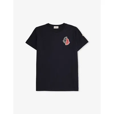 Moncler Kids' Brand-patch Cotton T-shirt 14 In Black