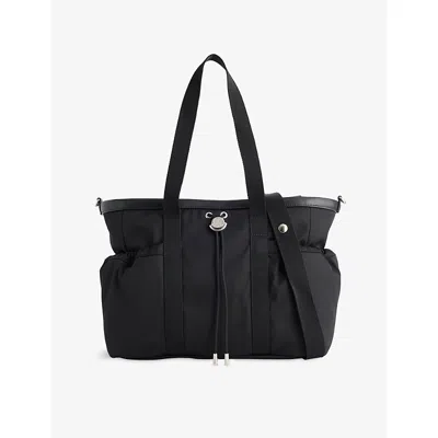 Moncler Kids' Brand-plaque Woven Changing Tote Bag Black