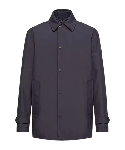 Moncler Brecon Mid-length 3-in-1 Down Shirt Jacket In Blue