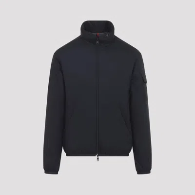 Moncler Blue Zip Up Jacket In Black