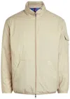 Moncler Beige Logo Patch Jacket In Neutral