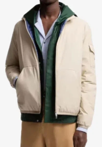 Moncler Breezes Short Padded Jacket In Neutral