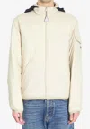 Moncler Beige Logo Patch Jacket In Yellow