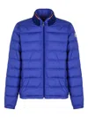 Moncler Brendann Logo-patch Quilted Jacket In Blue