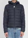Moncler Brendann Short Down Jacket Crafted From Airsoft In Blue