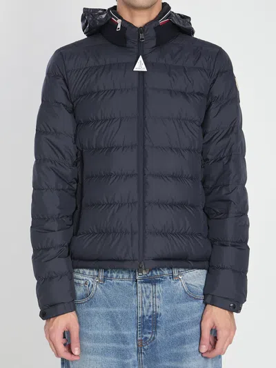 Moncler Brendann Short Down Jacket Crafted From Airsoft In Blue