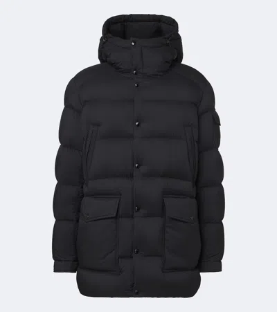 Moncler Bretagne Hooded Down Coat In Black
