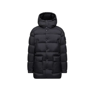 Moncler Bretagne Hooded Mid-length Down Jacket, Men, Black, Size: 2