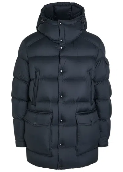 Moncler Bretagne Padded Hooded Shell Parka Jacket In Black