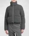 Moncler Breze Cashmere-blend Puffer Jacket In Charcoal