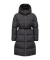 Moncler Briant Hooded Long Down Jacket In Black